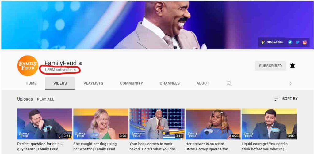 Family Feud the Most Views and Subscribers on YouTube